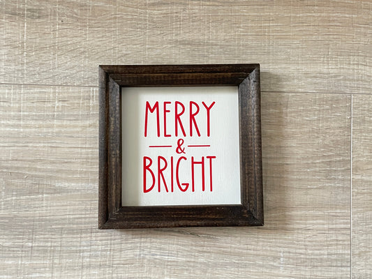 Wood Framed Christmas Signs | Rustic Farmhouse Holiday Wall Decor