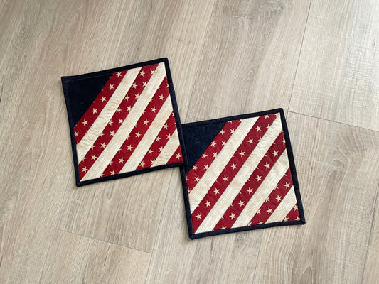 Patriotic Flag Hot Pads – Set of 2