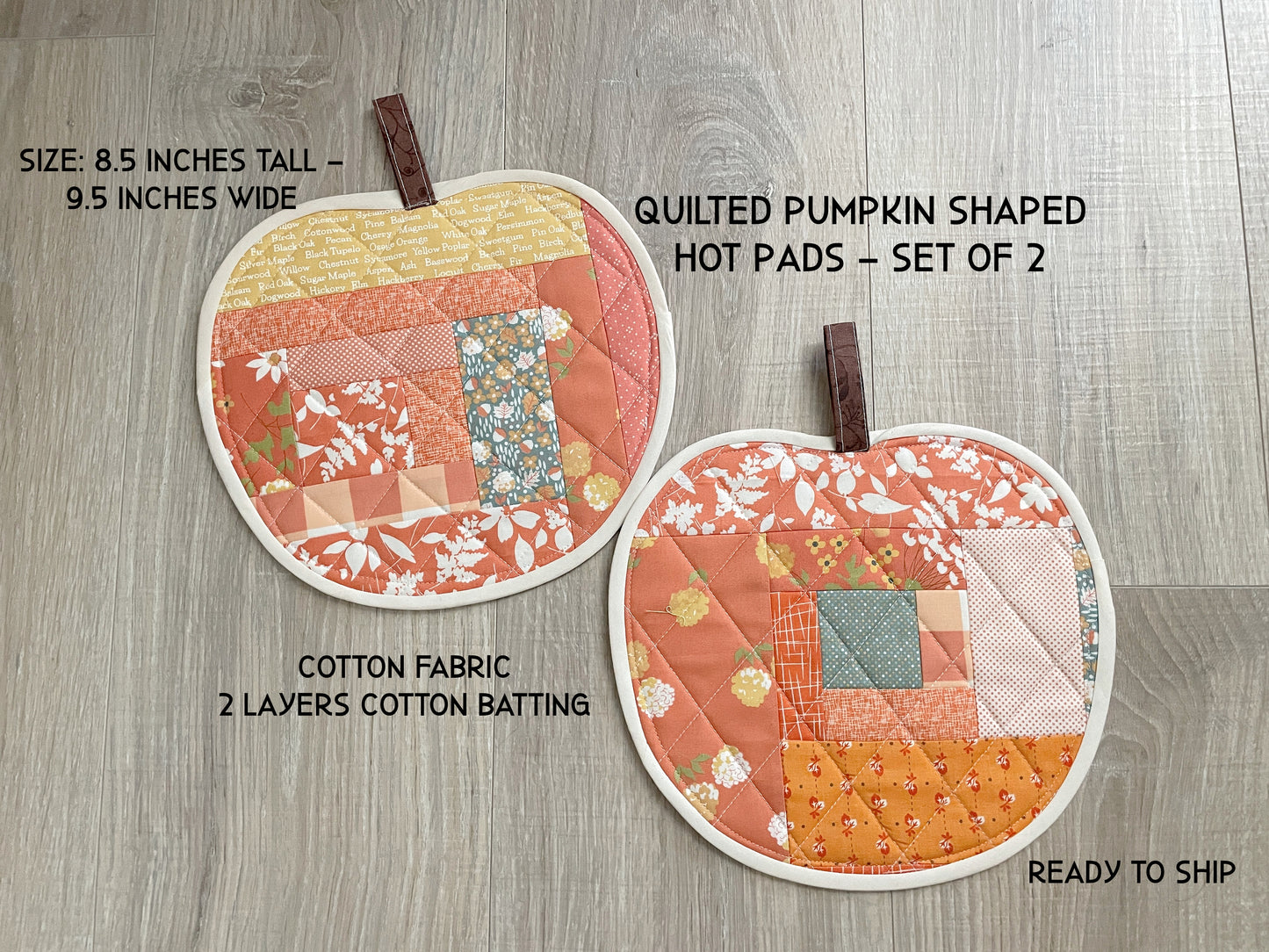 Quilted Pumpkin Hot Pads – Patchwork Fall Kitchen Decor