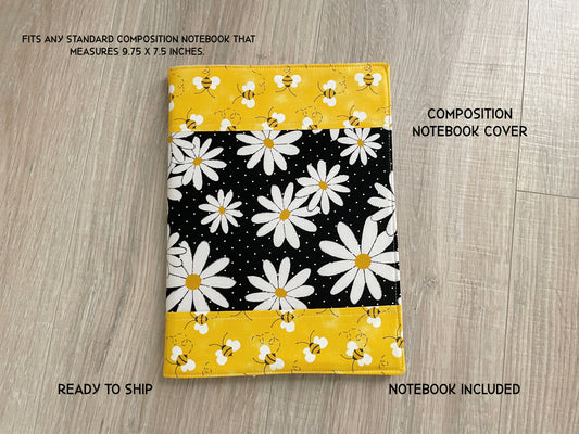 Daisy Bee Patchwork Composition Notebook Cover