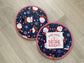 Quilted Christmas Potholders: Funny Santa Holiday Hot Pads - Set of 2