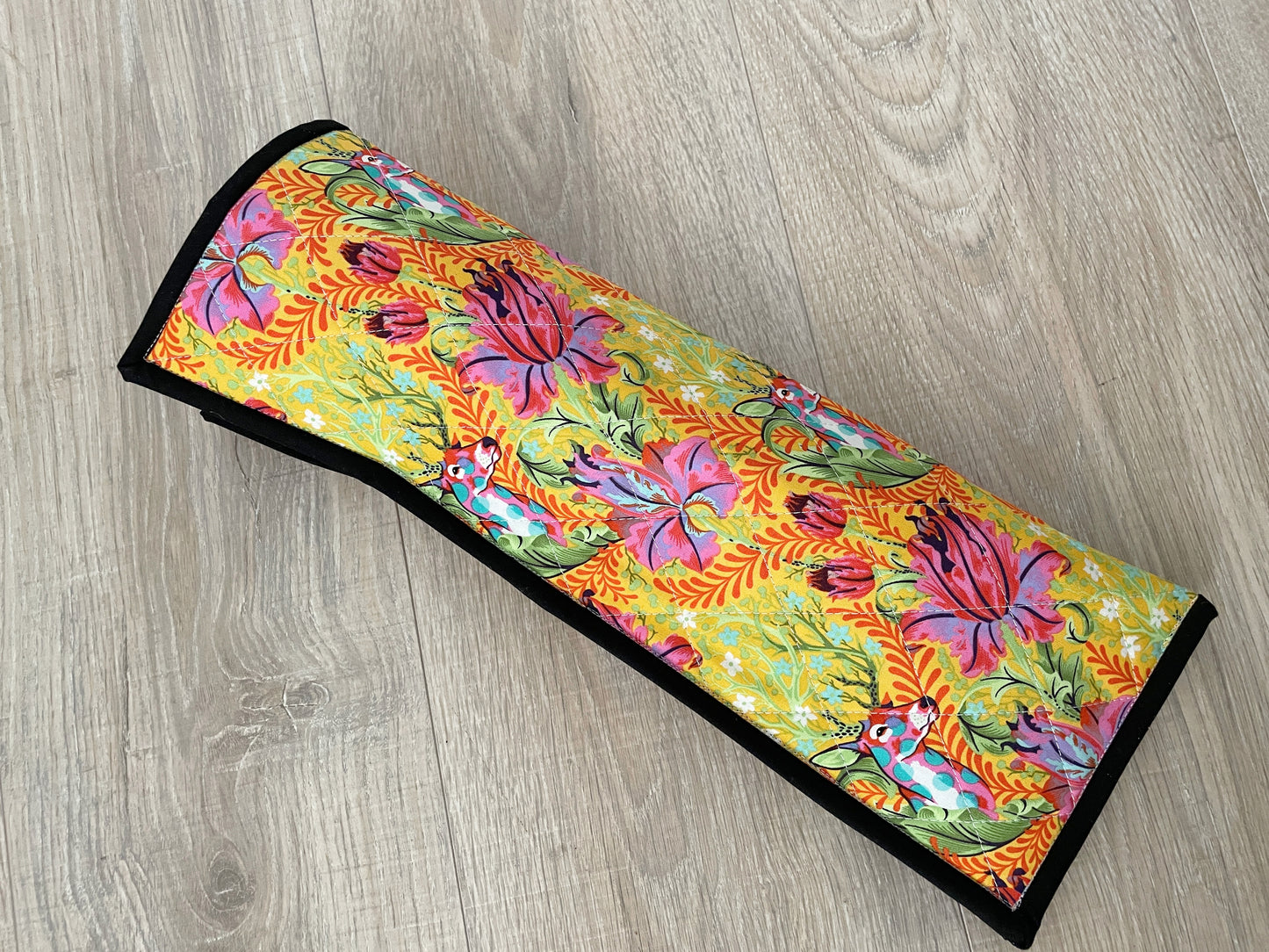 Flat/Curling Iron Quilted Case, Pink Yellow Florals