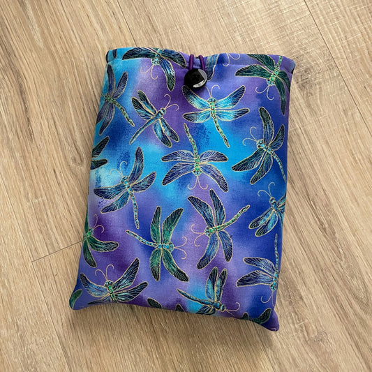 Book Sleeve for Books or Tablets, Padded Dragonflies Bible Cover