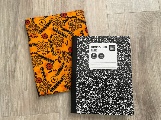 Composition Notebook Cover, Handmade Fabric Journal, African Florals