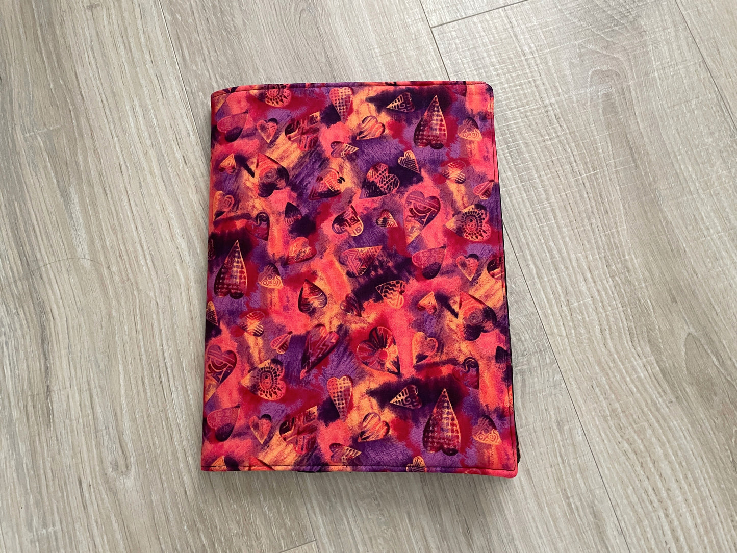 Composition Notebook Cover, Handmade Fabric Journal, African Hearts