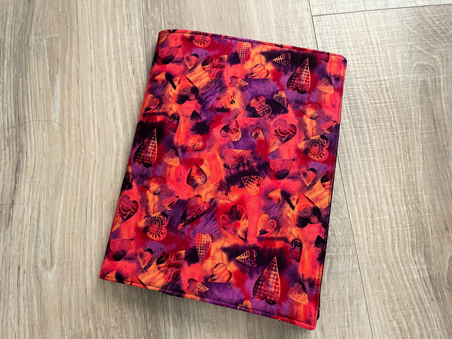 Composition Notebook Cover, Handmade Fabric Journal, African Hearts