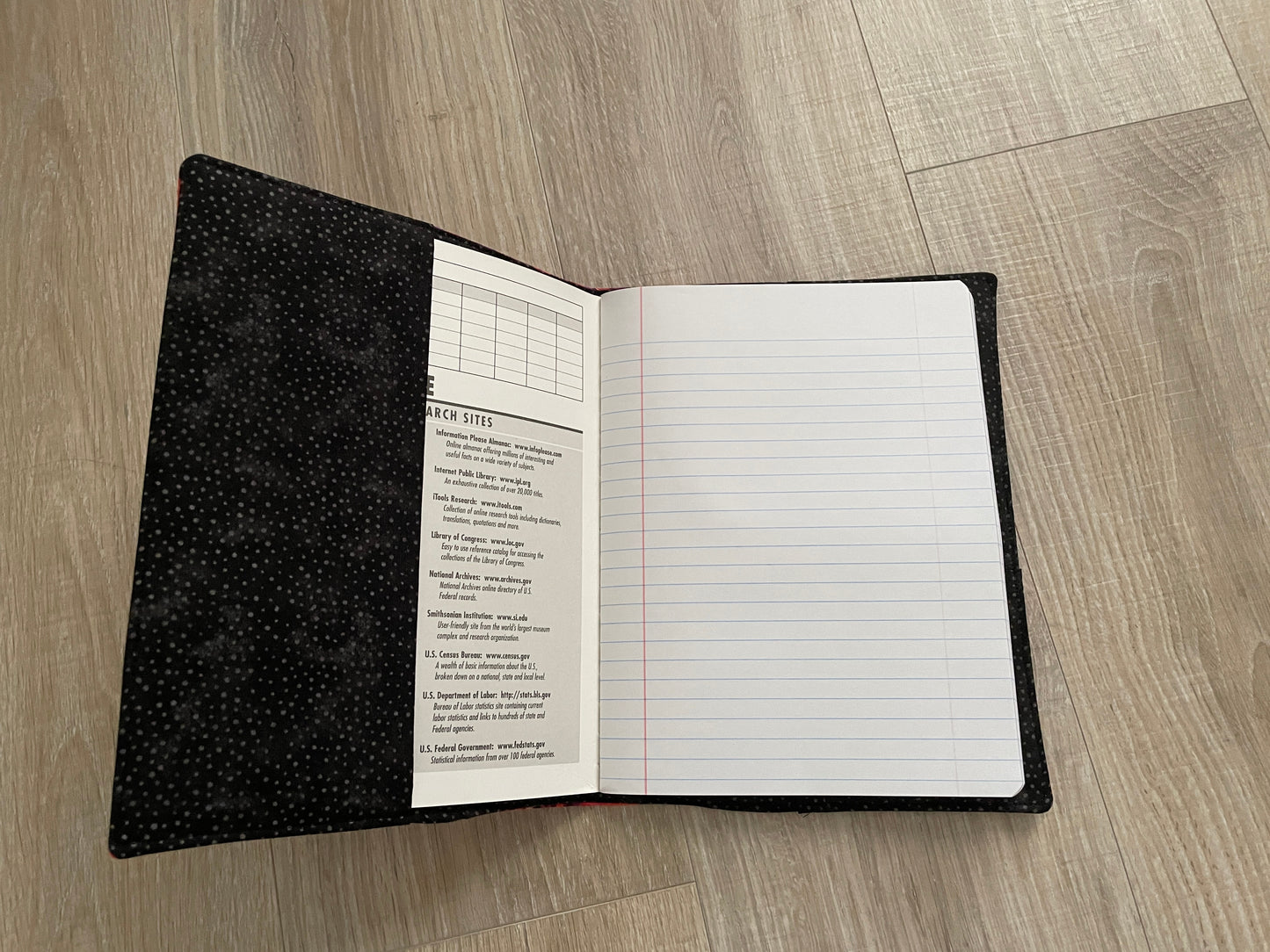 Composition Notebook Cover, Handmade Fabric Journal, African Hearts