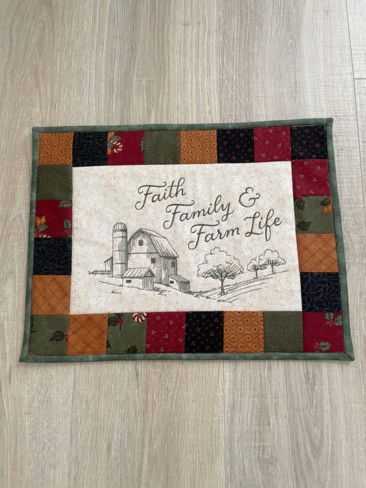 Farm Life Mini Quilt, Table Topper or Wall Hanging