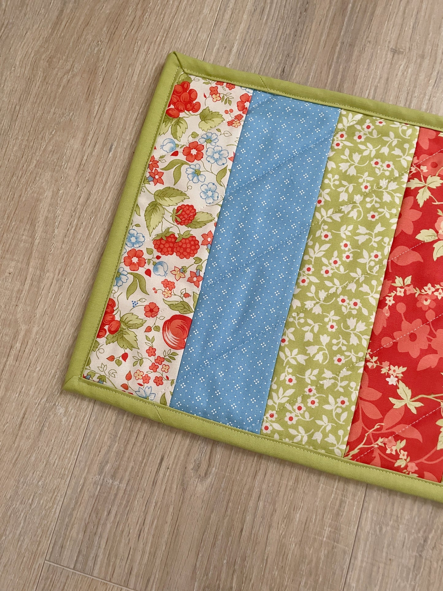 Handmade Quilted Casserole Hot Pad, Scrappy Oversized Kitchen Potholder