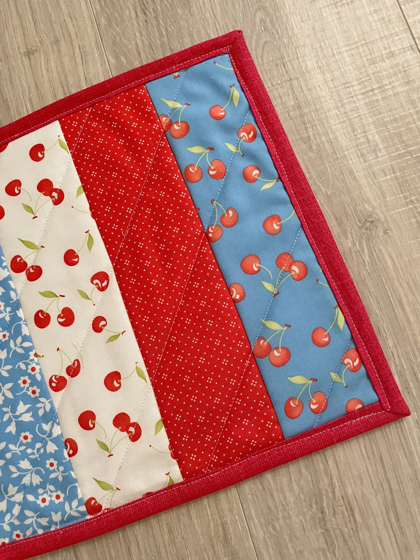 Handmade Quilted Casserole Hot Pad, Scrappy Oversized Kitchen Potholder