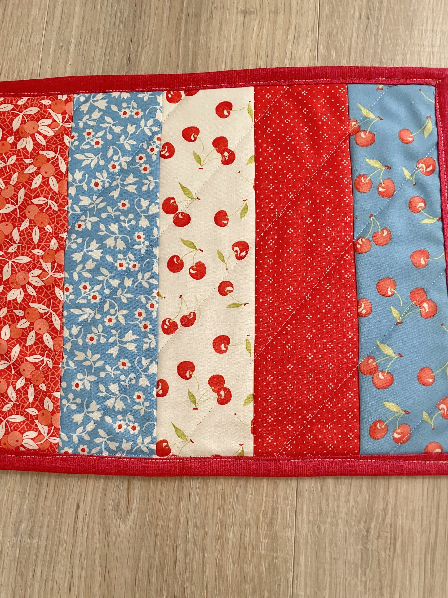 Handmade Quilted Casserole Hot Pad, Scrappy Oversized Kitchen Potholder
