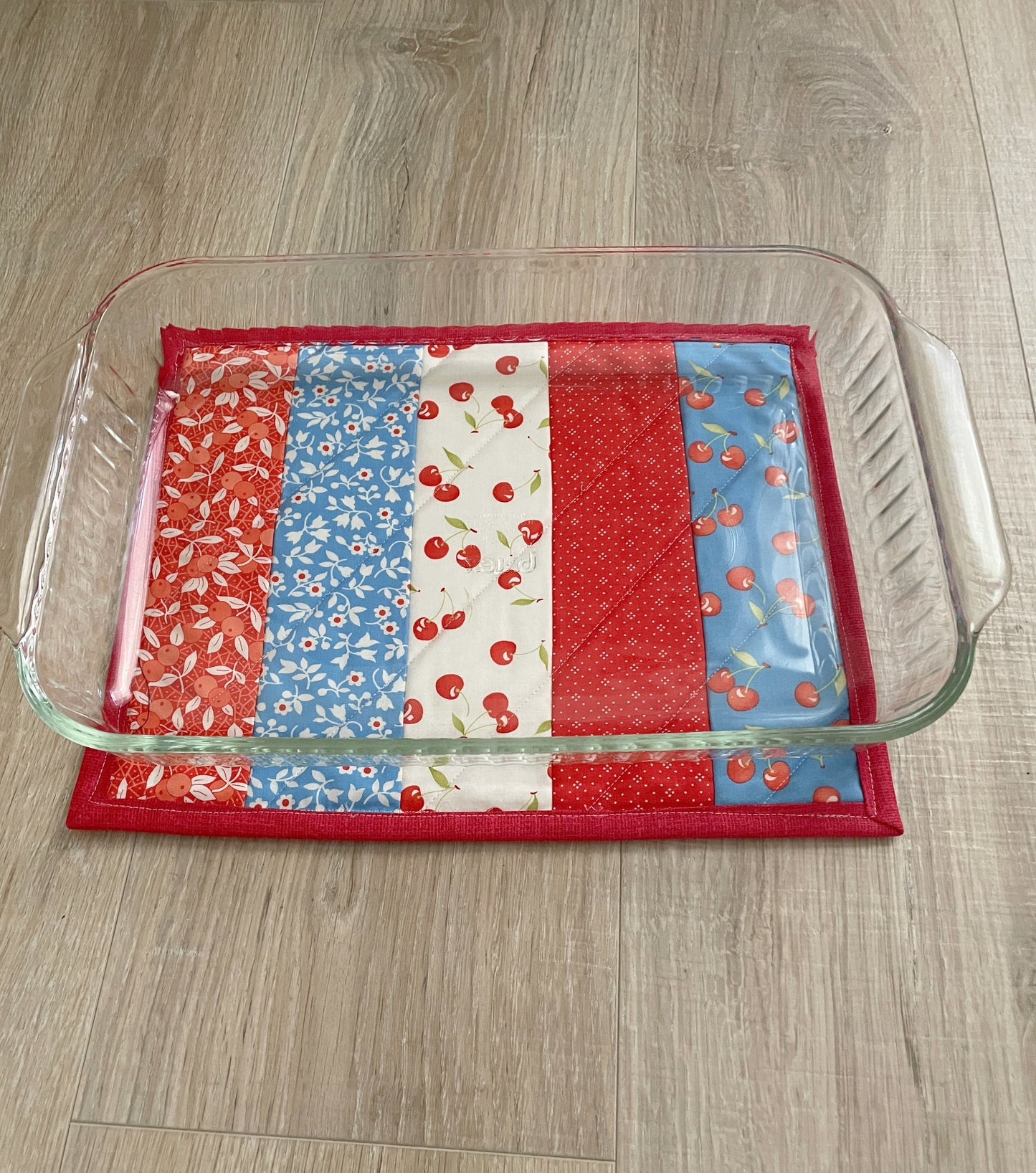 Handmade Quilted Casserole Hot Pad, Scrappy Oversized Kitchen Potholder