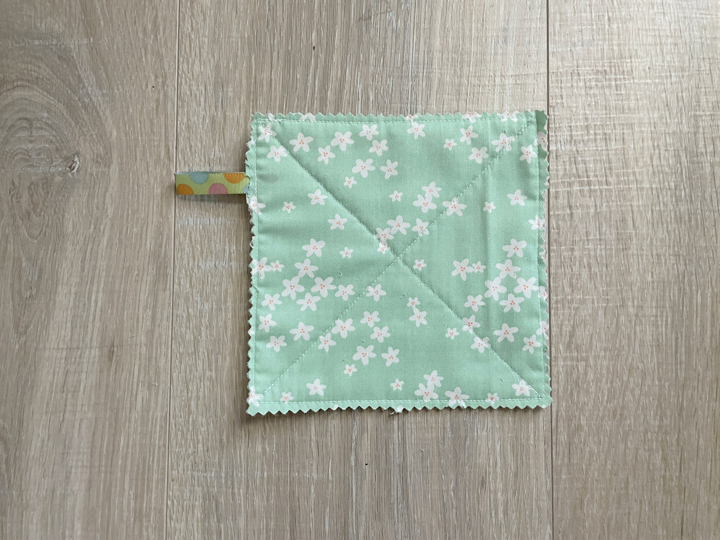 Green Floral Fabric Jar Grippers Set of 3