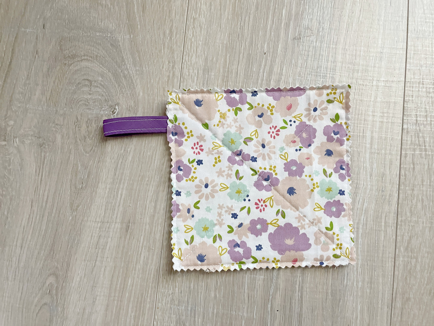 Purple Floral Fabric Jar Grippers Set of 3