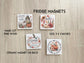 Fall Wood Magnets Set of 4 - 3x3 Fridge Magnets