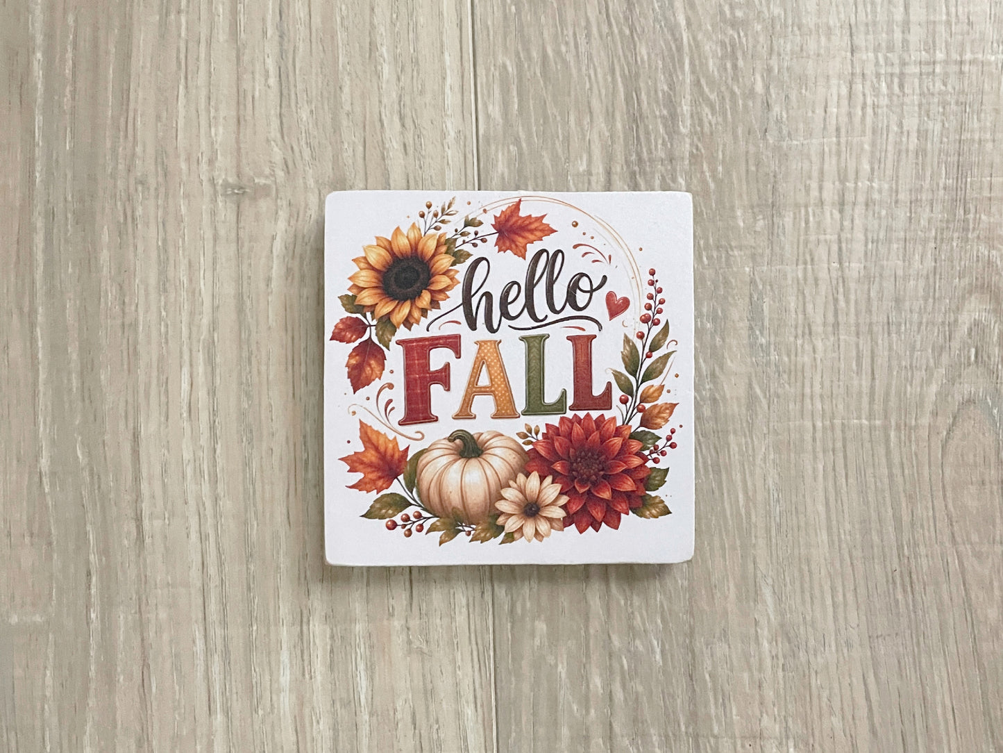 Fall Wood Magnets Set of 4 - 3x3 Fridge Magnets