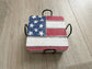 Square American Flag Coaster Set | Rustic Patriotic Wooden Coasters