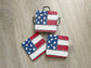 Square American Flag Coaster Set | Rustic Patriotic Wooden Coasters