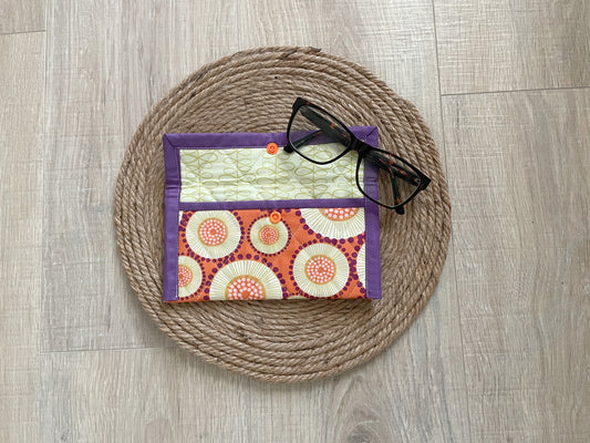 Yellow & Green Retro Circles Eyeglass Case