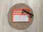 Orange & Gray Retro Print Eyeglass Case