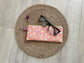 Orange and Green Retro Dots Eyewear Case – Handmade Zipper Pouch with Leather Tassel