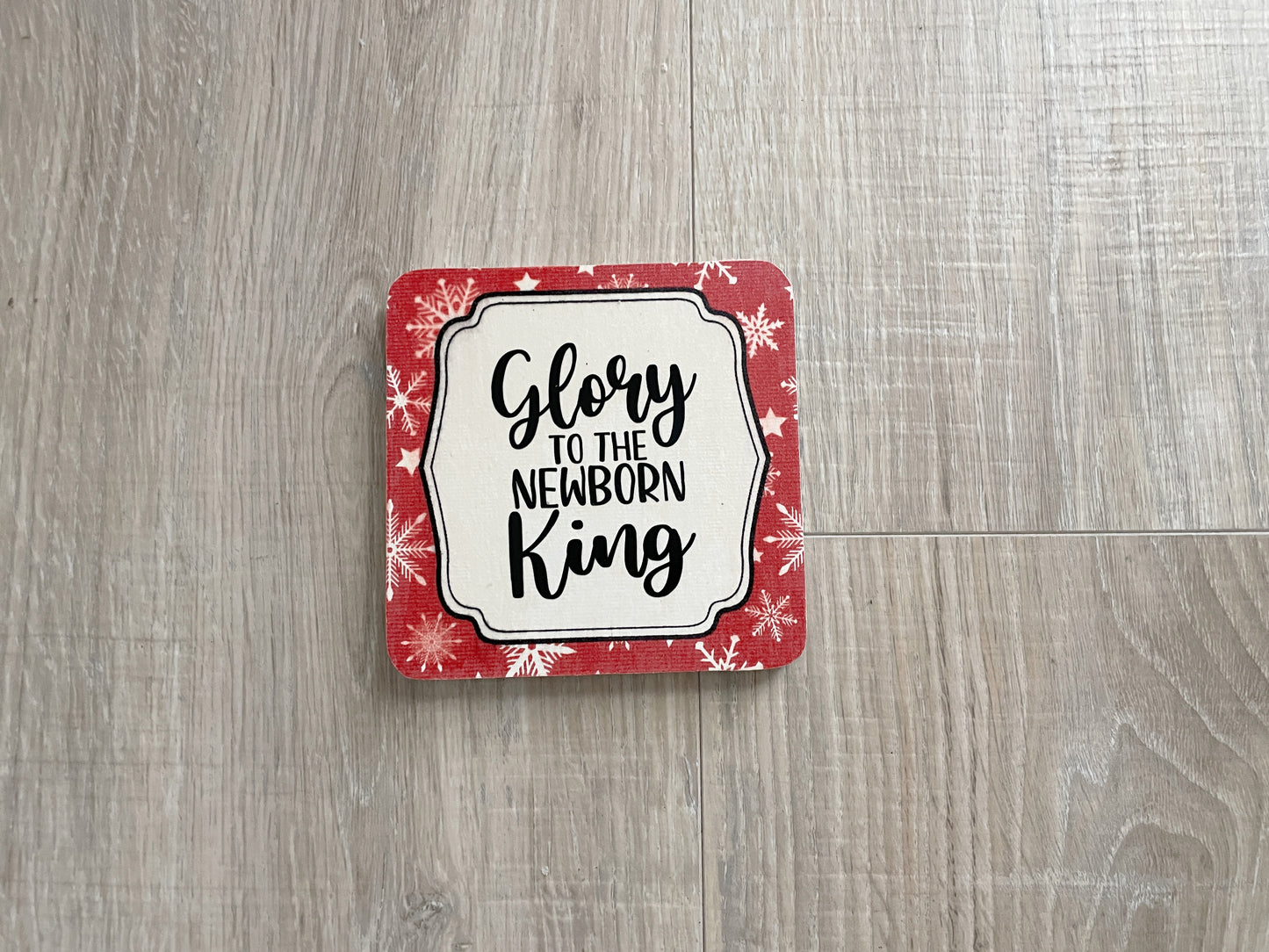Framed Christmas Coaster Set – Faith‑Inspired Holiday Table Décor