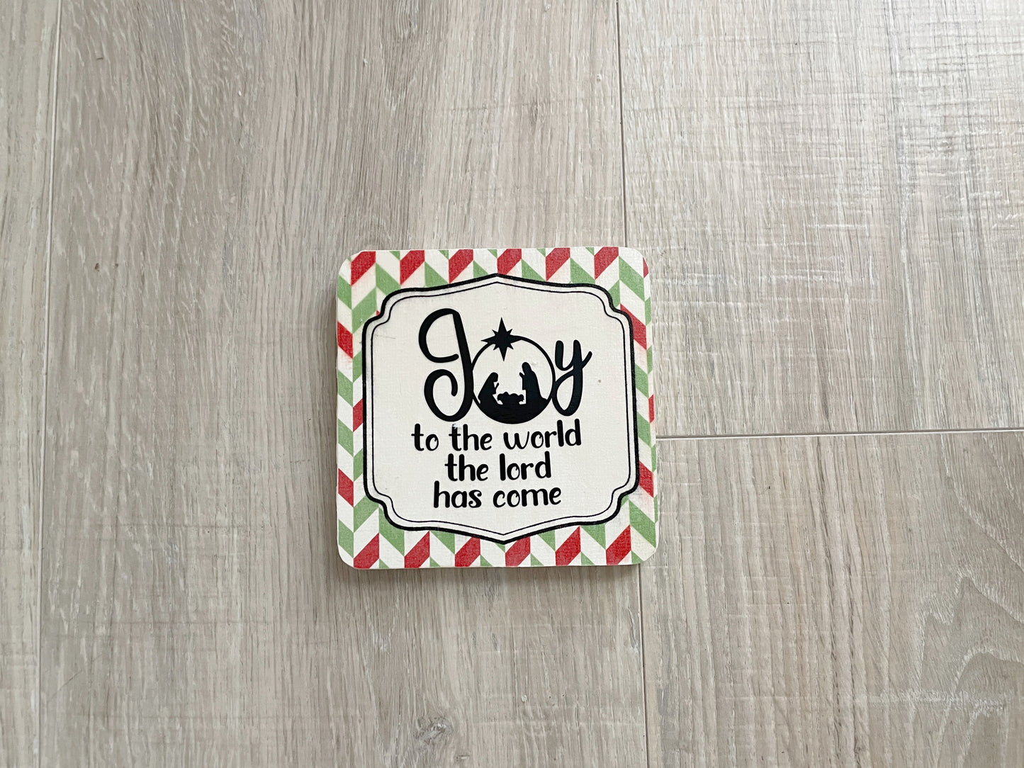 Framed Christmas Coaster Set – Faith‑Inspired Holiday Table Décor
