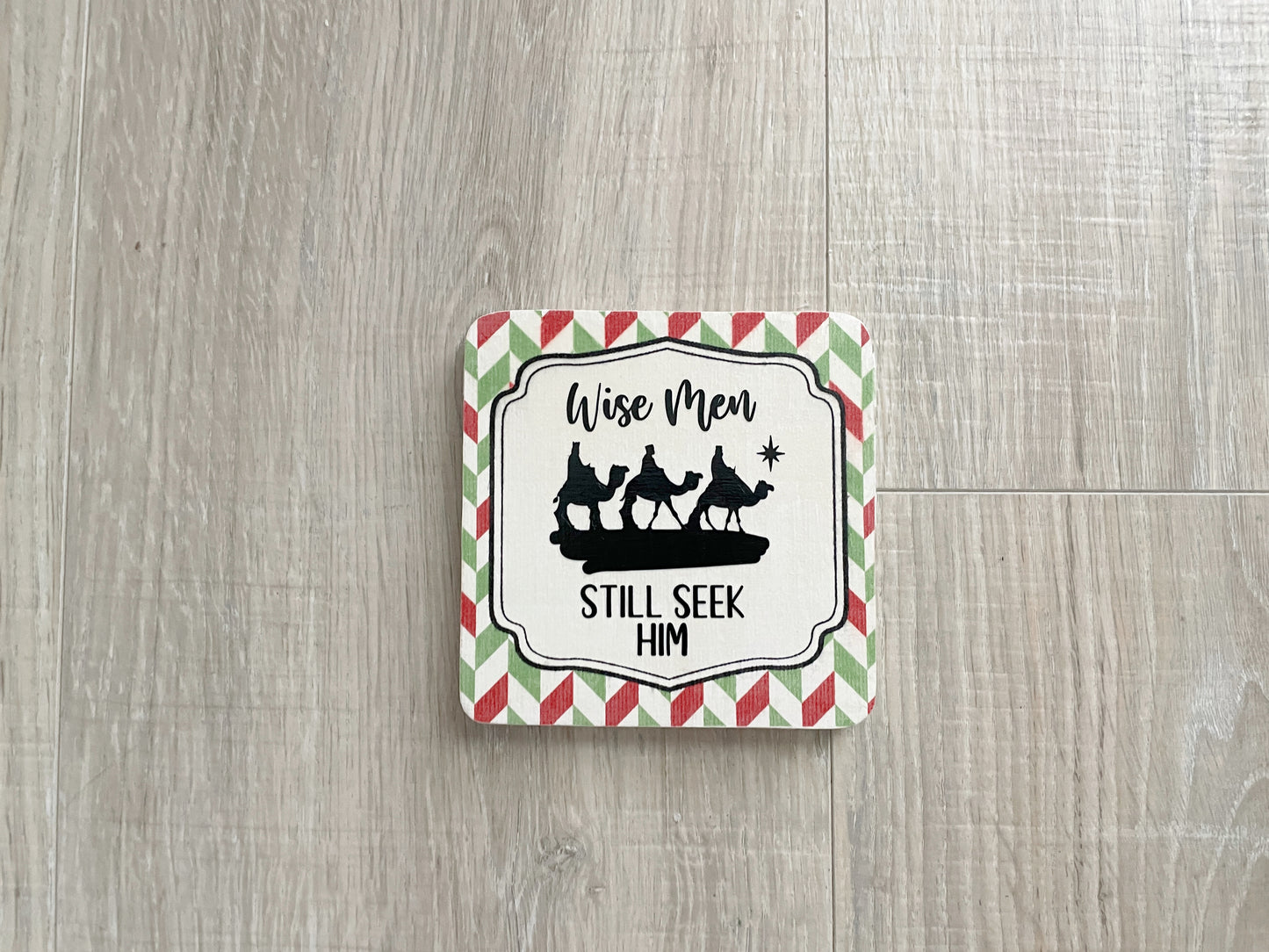Framed Christmas Coaster Set – Faith‑Inspired Holiday Table Décor