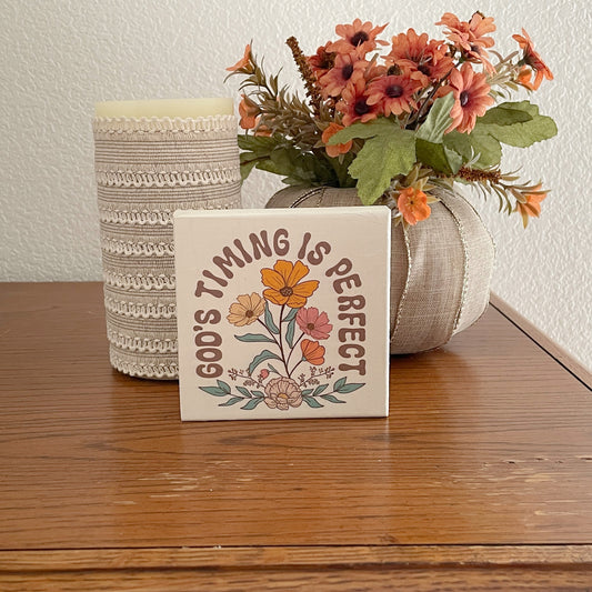 God’s Timing Is Perfect Sign – Christian Wall Decor, Rustic Scripture Art, Encouraging Gift