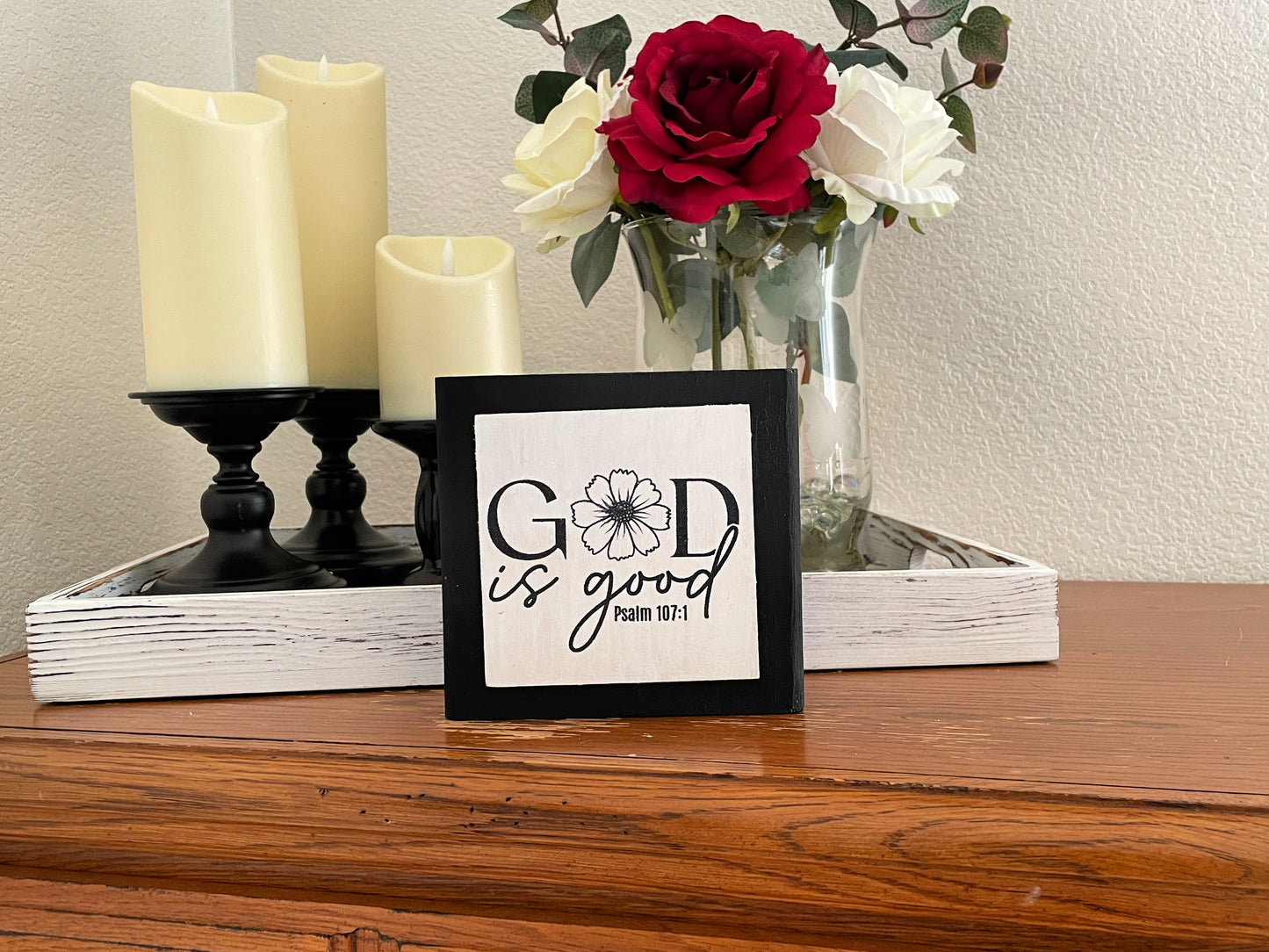 God is Good - Faith-Based Shelf Sitter, Farmhouse Home Decor