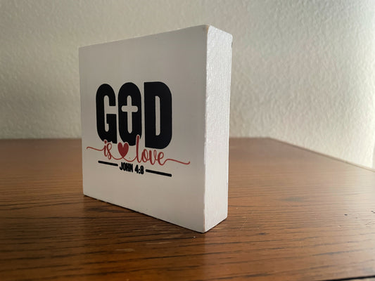 Christian Mini Wood Sign, Faith-Based Shelf or Tier Tray Decor