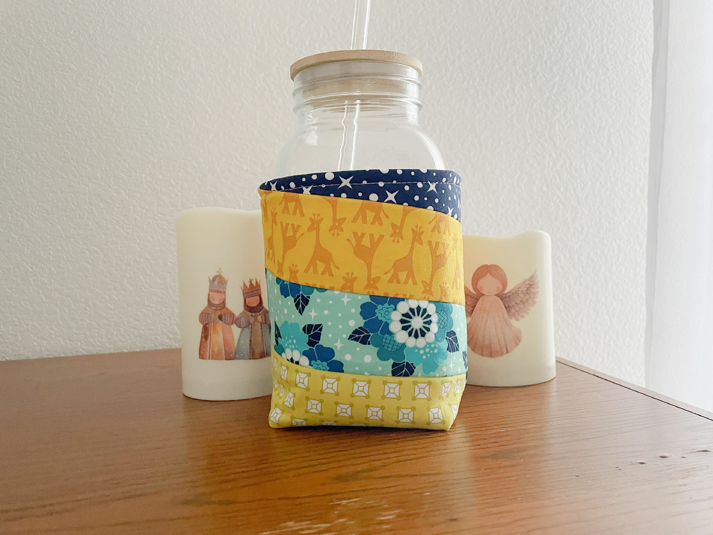 Insulated Mason Jar Cozy/Sleeve, Handmade Drink Accessory