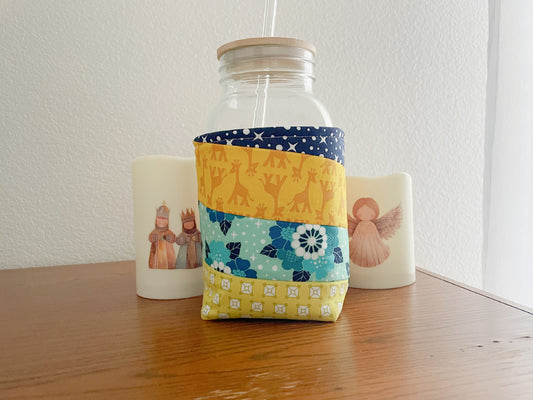 Insulated Mason Jar Cozy/Sleeve, Handmade Drink Accessory