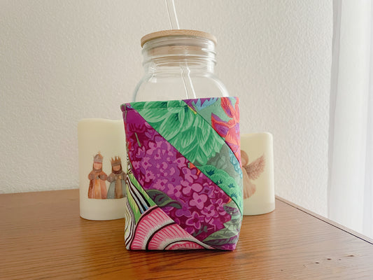 Insulated Mason Jar Cozy/Sleeve, Handmade Drink Accessory