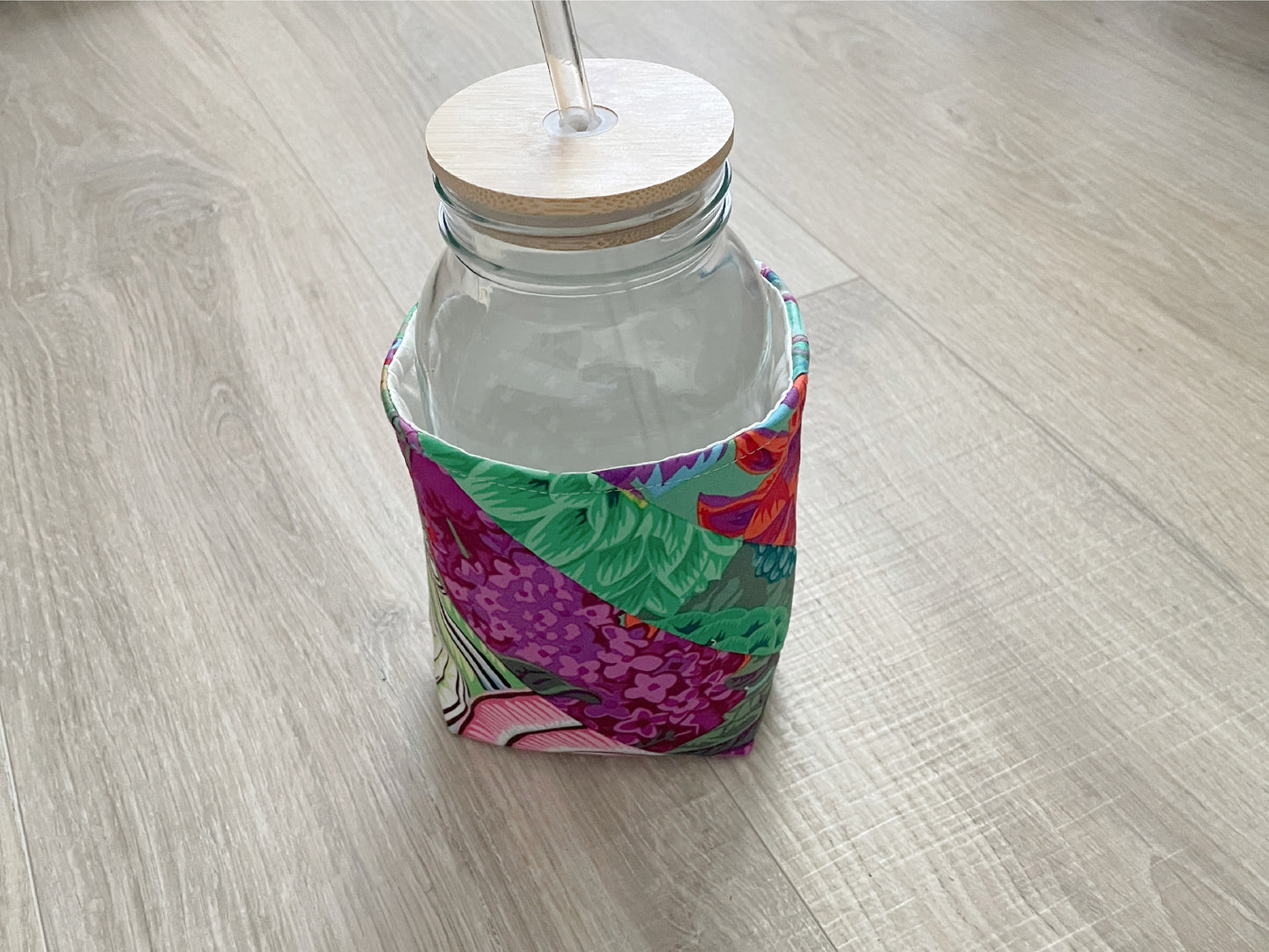 Insulated Mason Jar Cozy/Sleeve, Handmade Drink Accessory