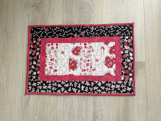 Quilted Christmas Large Casserole Hot Pad, Small Quilted Holiday Table Runner