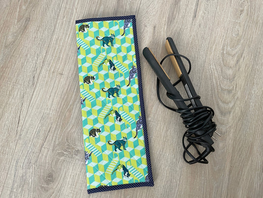 Flat/Curling Iron Quilted Case, Cat Lover Fabric