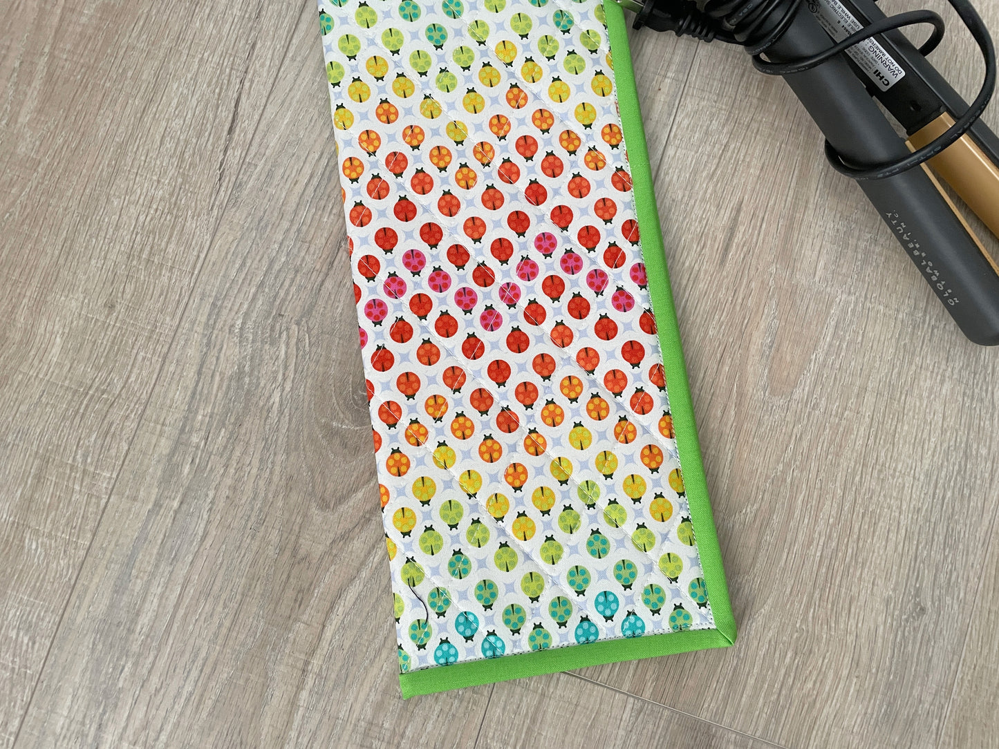 Flat/Curling Iron Quilted Case, Rainbow Ladybugs