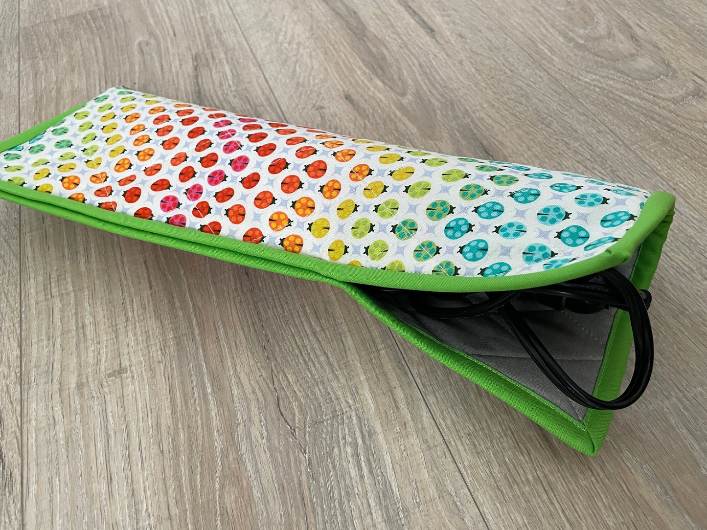 Flat/Curling Iron Quilted Case, Rainbow Ladybugs