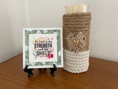 Inspirational Scripture Wood Sign with Easel – Christian Floral Décor (4 Designs)