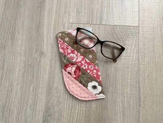 Handmade Quilted Eyeglass Holder - Soft Fabric Sunglass Pouch