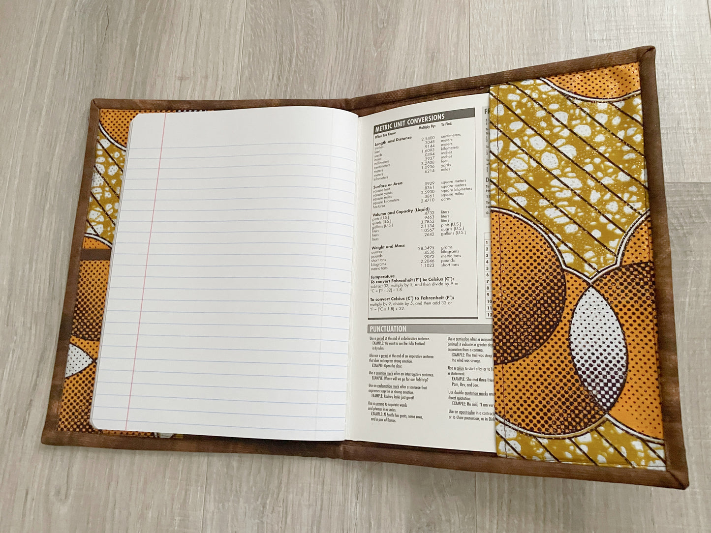Composition Notebook Cover, Quilted Handmade Fabric Journal, Modern Circles