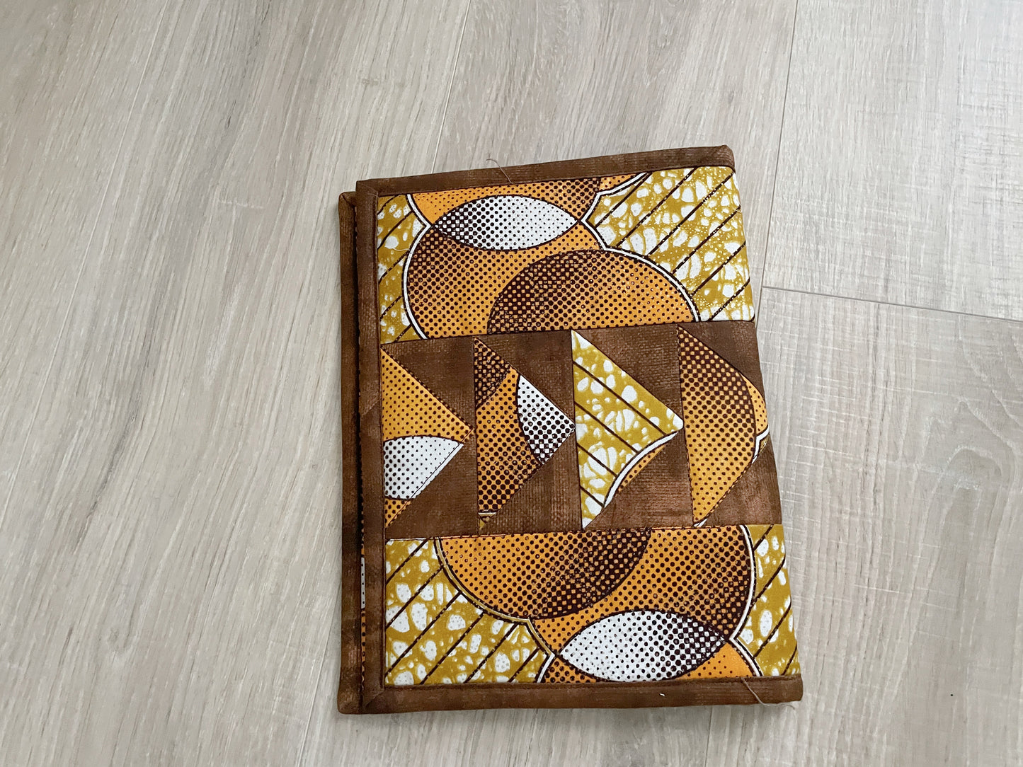 Composition Notebook Cover, Quilted Handmade Fabric Journal, Modern Circles