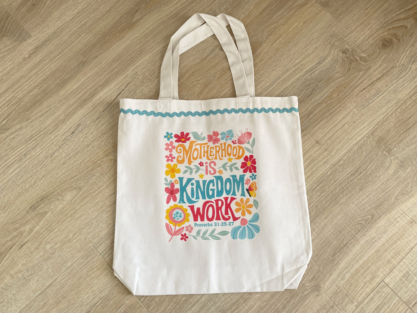 Motherhood is Kingdom Work Tote Bag, Gift for Mom