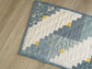 Handmade Casserole Hot Pad, Quilted Floral Kitchen Decor, Oversized Kitchen Potholder, Blue and White Table Topper