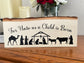 Christmas Wooden Nativity Sign - Rustic Farmhouse Decor