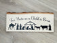 Christmas Wooden Nativity Sign - Rustic Farmhouse Decor
