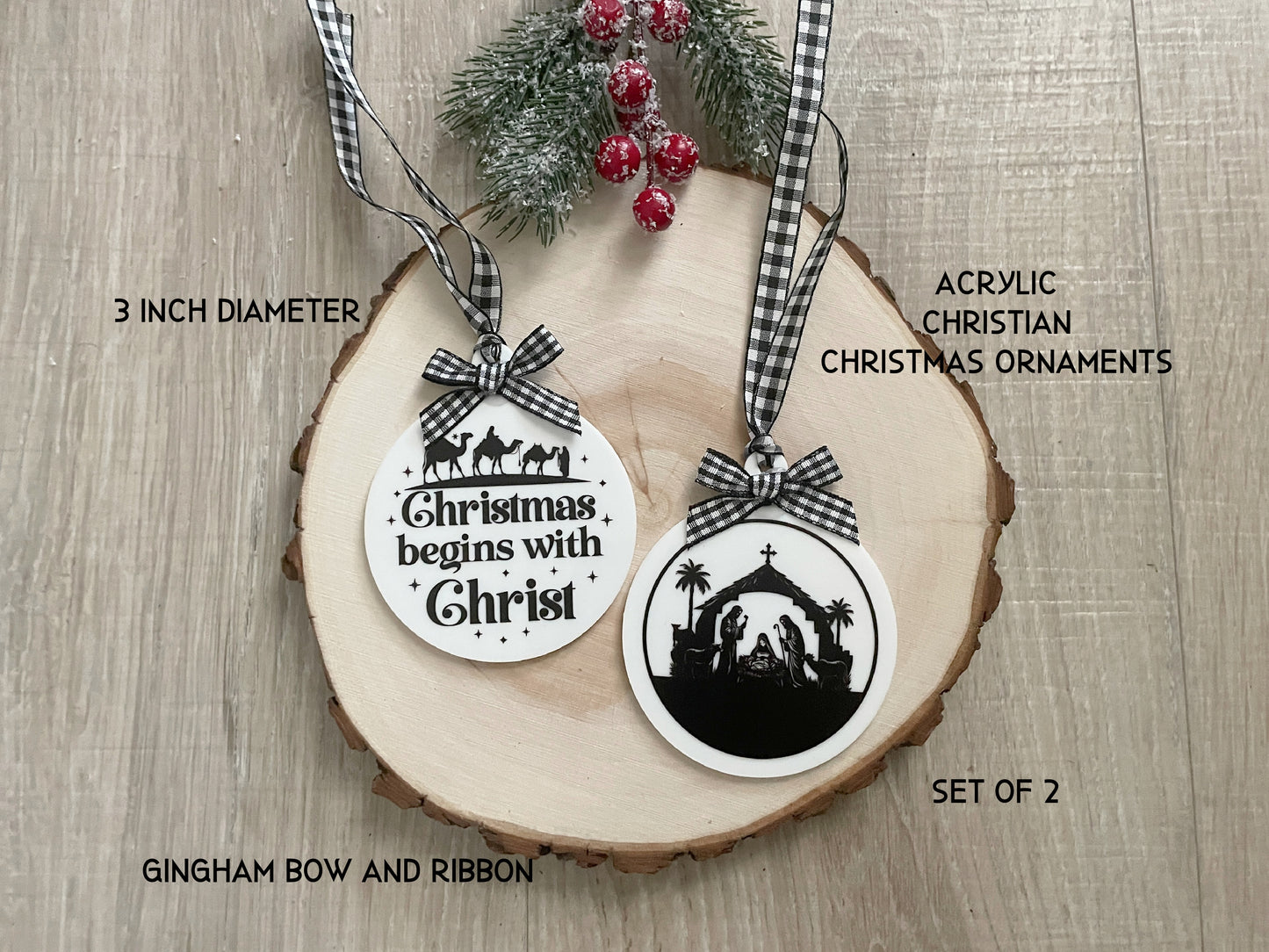 Acrylic Christian Christmas Ornament Set – Faith‑Inspired Holiday Décor