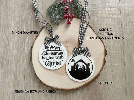 Acrylic Christian Christmas Ornament Set – Faith‑Inspired Holiday Décor