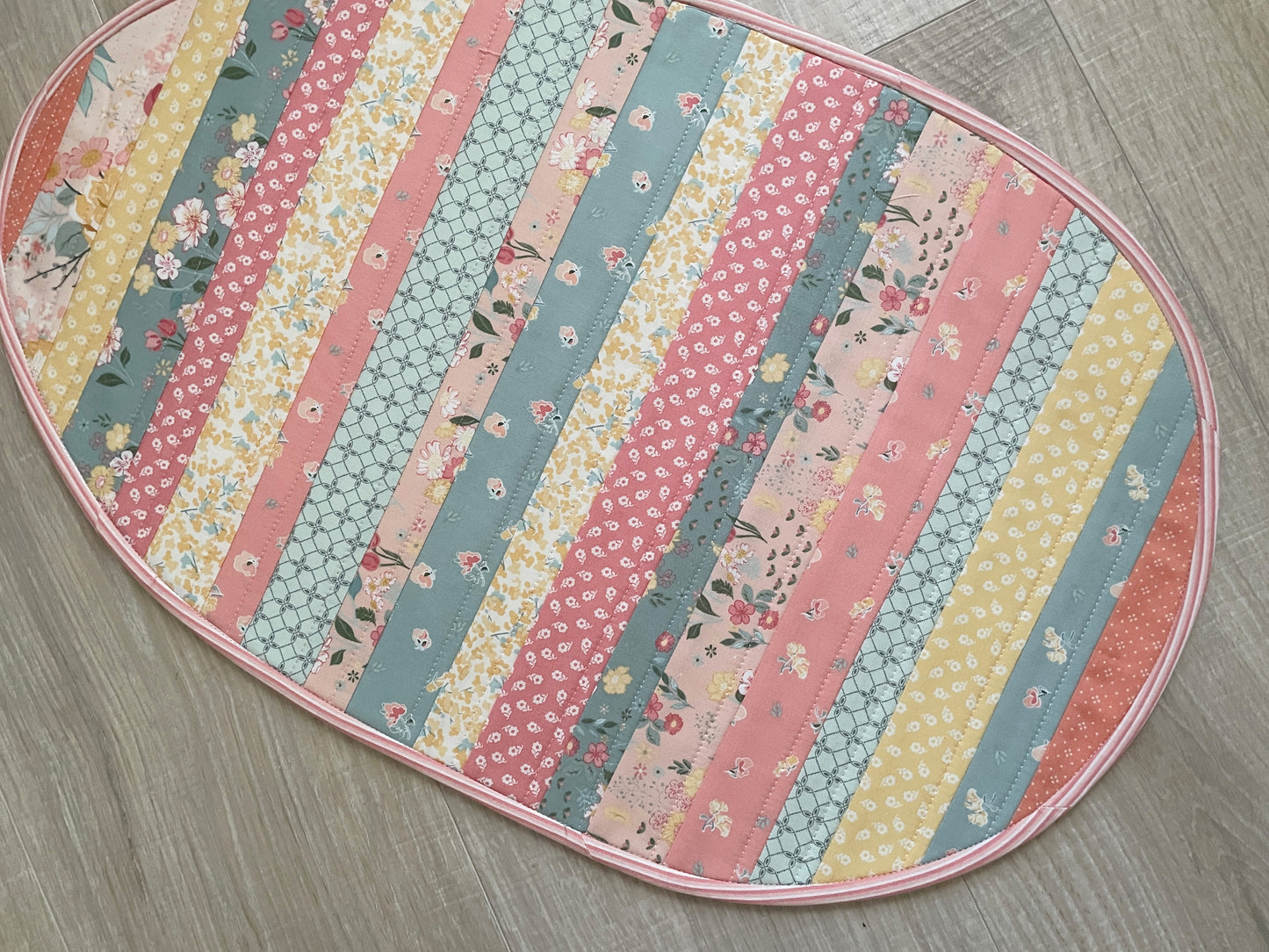 Handmade Table Runner, Spring Easter Quilted Table Runner